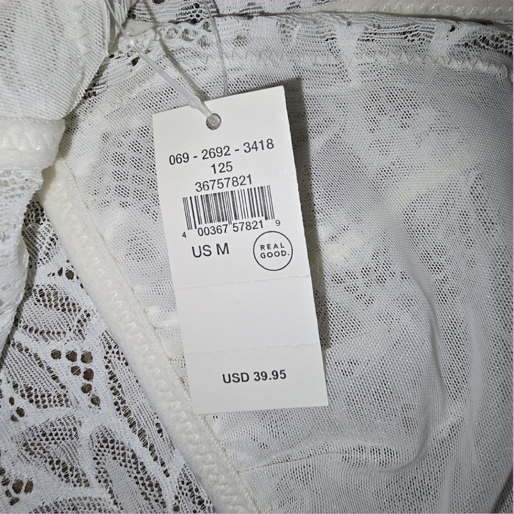🆕Aerie Real Power Plunge Push Up Unlined Bra in White - Medium - NWT - Picture 6 of 6